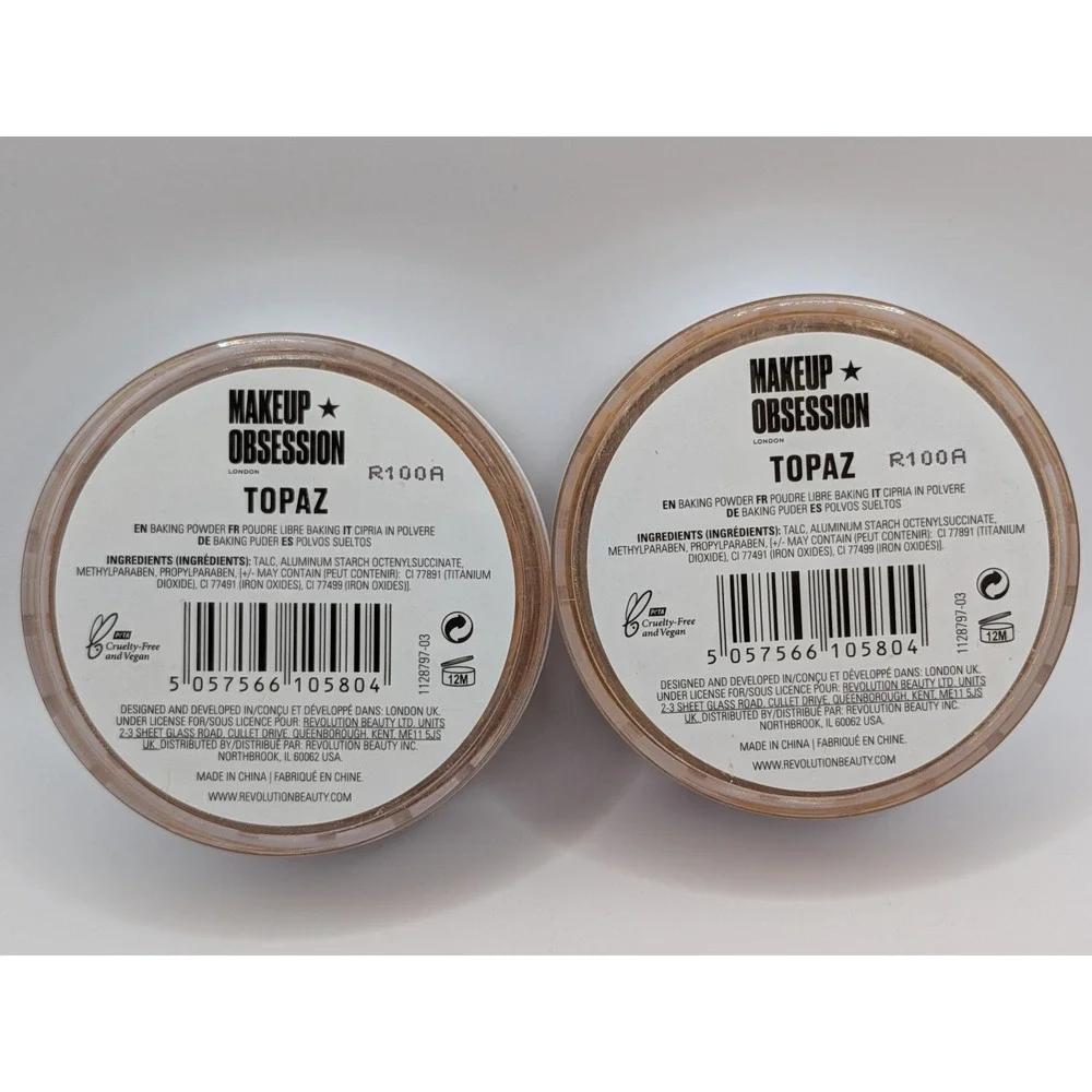 Makeup Obsession Pure Bake Baking Powder Topaz 8g Loose Setting Powder 2 Pack
